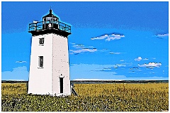 Long Point Lighthouse Tower on Cape Cod - Digital Painting